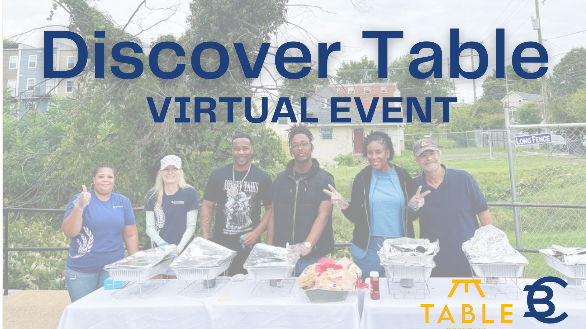 Discover Table Virtual Event Image of people around a table with the title "Discover Table Virtual Event" with the Table logo and the Breadcoin logo in the bottom right hand corner.